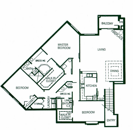 Floor plan for 3 beds, 2 baths, 2092 sqft